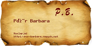 Pór Barbara névjegykártya