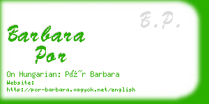 barbara por business card